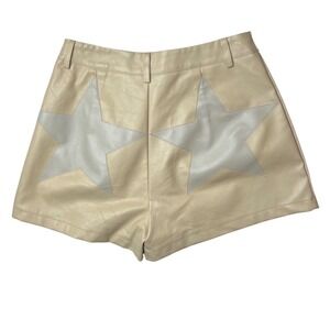 Nasty‎ Gal Faux Leather Star Shorts Tan Beige Women's Size 4